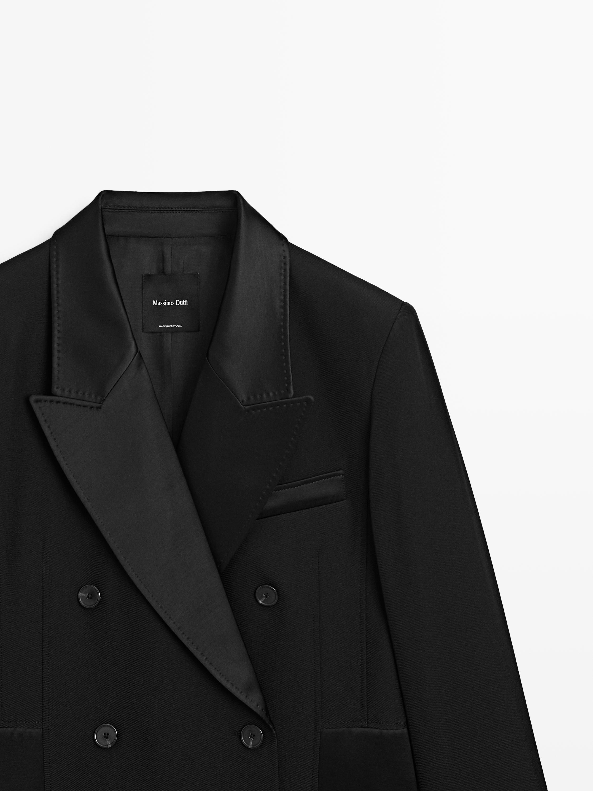 Robe blazer avec détail satin